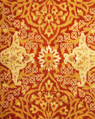 Traditional Mogul Orange Wool Area Rug 10' 10" x 15' 3" - Solo Rugs