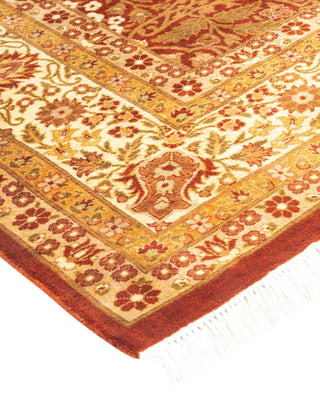 Traditional Mogul Orange Wool Area Rug 6' 1" x 12' 2" - Solo Rugs