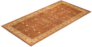 Traditional Mogul Orange Wool Area Rug 6' 1" x 12' 2" - Solo Rugs