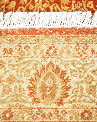 Traditional Mogul Orange Wool Round Area Rug 6' 1" x 6' 1" - Solo Rugs