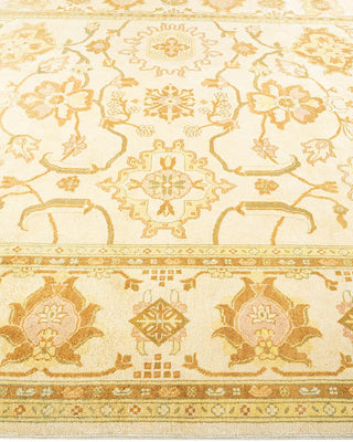 Contemporary Eclectic Ivory Wool Area Rug 8' 1" x 10' 0" - Solo Rugs
