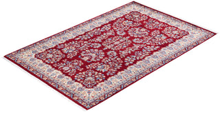 Traditional Mogul Red Wool Area Rug 3' 2" x 5' 1" - Solo Rugs