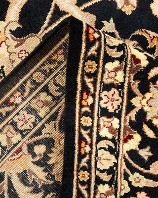 Traditional Mogul Black Wool Area Rug 8' 3" x 10' 5" - Solo Rugs