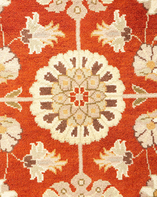 Traditional Mogul Orange Wool Area Rug 9' 2" x 12' 4" - Solo Rugs
