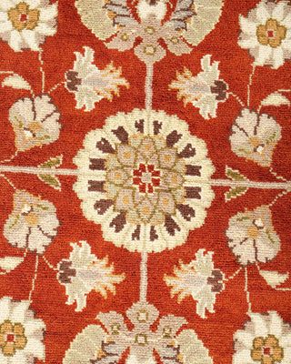 Traditional Mogul Orange Wool Area Rug 9' 1" x 12' 0" - Solo Rugs