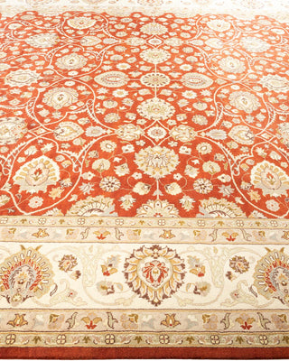 Traditional Mogul Orange Wool Area Rug 9' 1" x 12' 0" - Solo Rugs