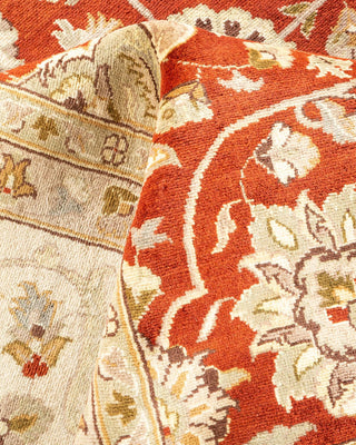 Traditional Mogul Orange Wool Area Rug 9' 1" x 12' 0" - Solo Rugs