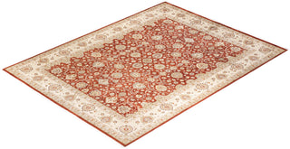 Traditional Mogul Orange Wool Area Rug 9' 1" x 12' 0" - Solo Rugs