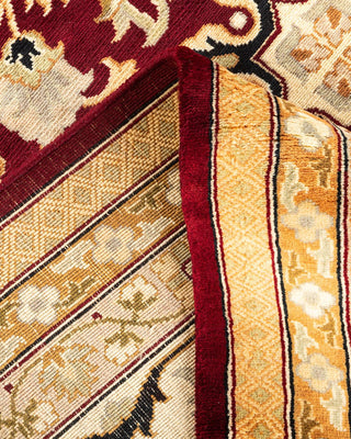Traditional Mogul Red Wool Area Rug 9' 1" x 12' 0" - Solo Rugs