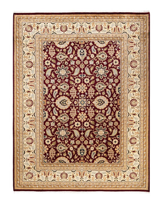 Traditional Mogul Red Wool Area Rug 9' 1" x 12' 0" - Solo Rugs