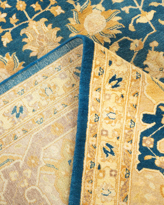 Traditional Mogul Blue Wool Area Rug 9' 6" x 12' 1" - Solo Rugs