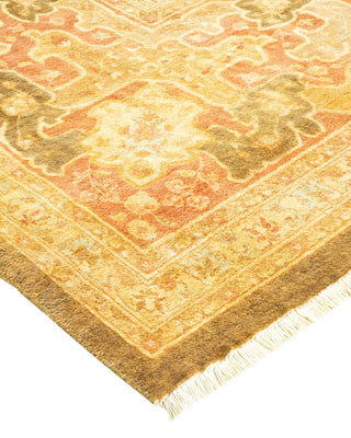 Traditional Mogul Green Wool Runner 8' 1" x 13' 8" - Solo Rugs