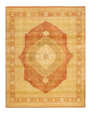 Traditional Mogul Brown Wool Area Rug 7' 10" x 10' 6" - Solo Rugs