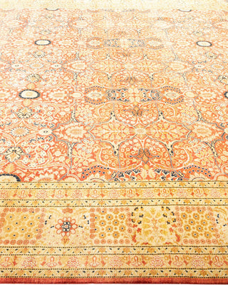 Traditional Mogul Orange Wool Area Rug 8' 3" x 9' 8" - Solo Rugs