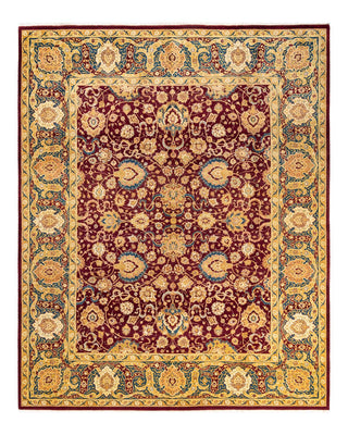 Traditional Mogul Red Wool Area Rug 8' 2" x 10' 1" - Solo Rugs