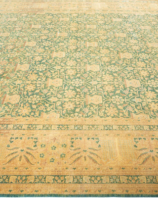 Traditional Mogul Green Wool Area Rug 7' 10" x 10' 0" - Solo Rugs