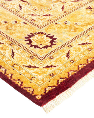 Traditional Mogul Yellow Wool Area Rug 8' 3" x 10' 7" - Solo Rugs