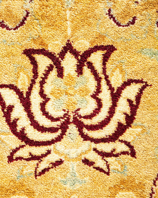 Traditional Mogul Yellow Wool Area Rug 8' 3" x 10' 7" - Solo Rugs