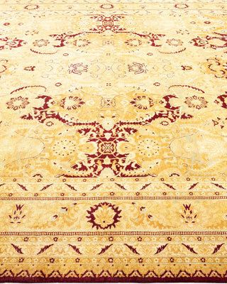 Traditional Mogul Yellow Wool Area Rug 8' 3" x 10' 7" - Solo Rugs