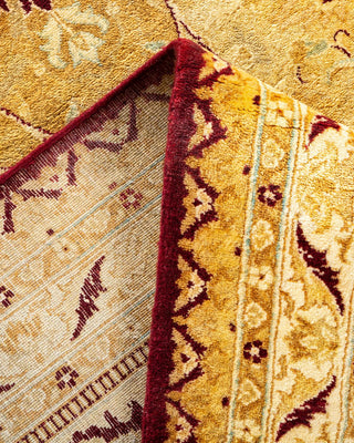 Traditional Mogul Yellow Wool Area Rug 8' 3" x 10' 7" - Solo Rugs