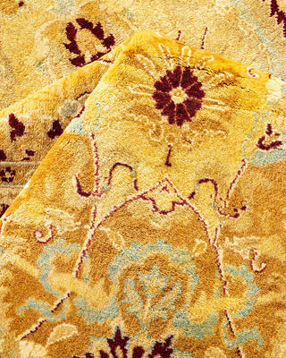 Traditional Mogul Yellow Wool Area Rug 8' 3" x 10' 7" - Solo Rugs