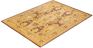Traditional Mogul Yellow Wool Area Rug 8' 3" x 10' 7" - Solo Rugs