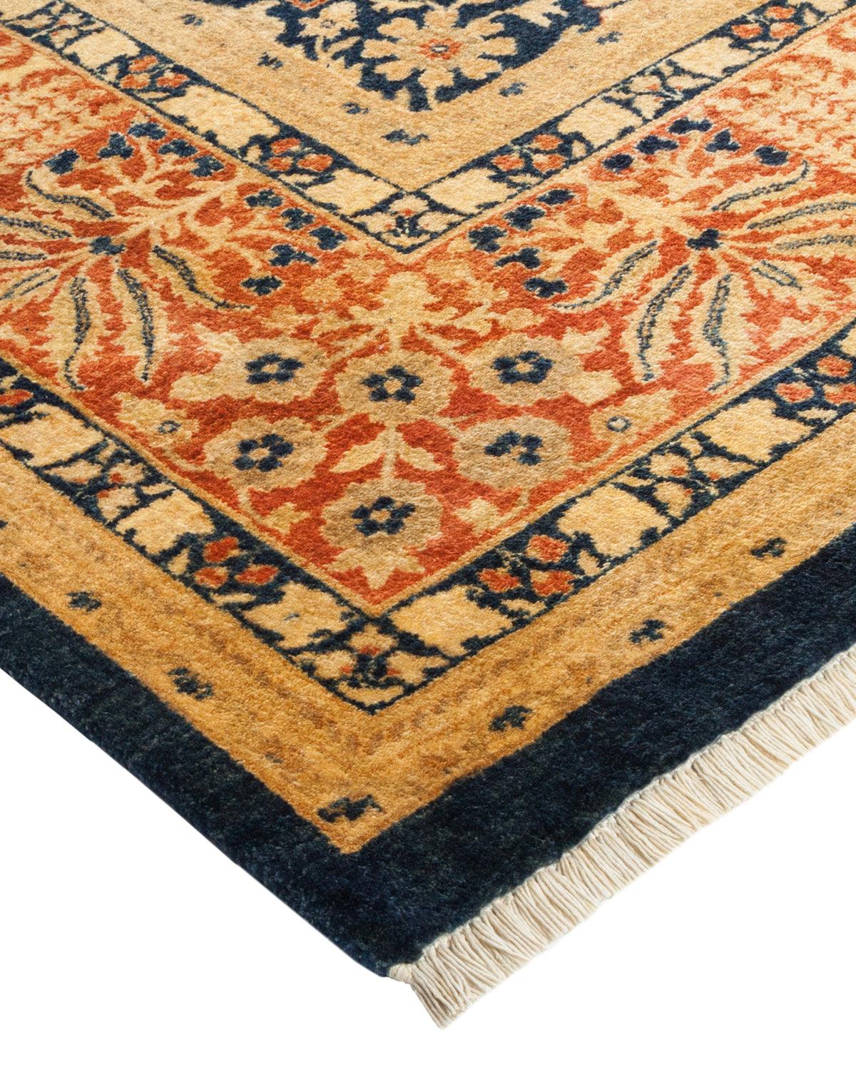 Traditional Mogul Blue Wool Area Rug 8' 1" x 10' 3" - Solo Rugs