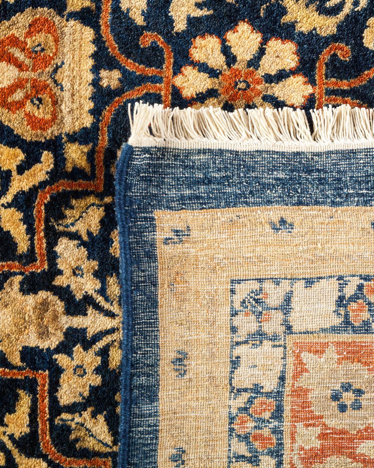Traditional Mogul Blue Wool Area Rug 8' 1" x 10' 3" - Solo Rugs