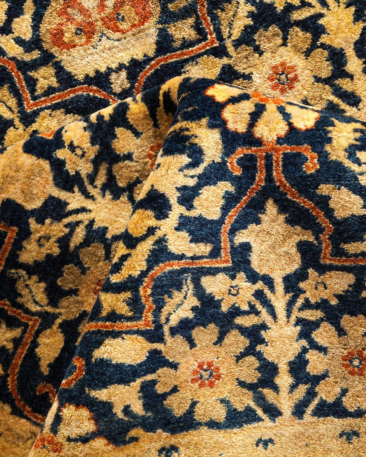 Traditional Mogul Blue Wool Area Rug 8' 1" x 10' 3" - Solo Rugs
