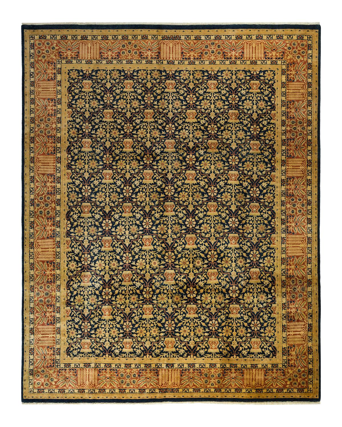 Traditional Mogul Blue Wool Area Rug 8' 1" x 10' 3" - Solo Rugs