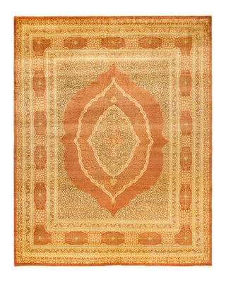 Traditional Mogul Brown Wool Area Rug 8' 1" x 10' 2" - Solo Rugs