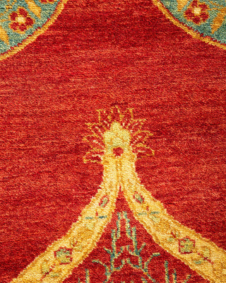Traditional Mogul Red Wool Area Rug 8' 3" x 10' 6" - Solo Rugs