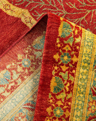 Traditional Mogul Red Wool Area Rug 8' 3" x 10' 6" - Solo Rugs