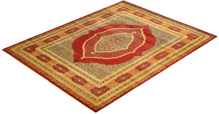 Traditional Mogul Red Wool Area Rug 8' 3" x 10' 6" - Solo Rugs
