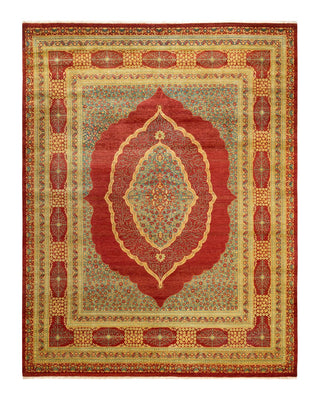 Traditional Mogul Red Wool Area Rug 8' 3" x 10' 6" - Solo Rugs