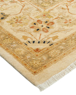 Traditional Mogul Ivory Wool Area Rug 8' 1" x 9' 10" - Solo Rugs
