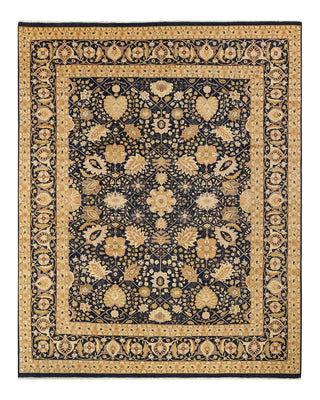 Traditional Mogul Blue Wool Area Rug 8' 0" x 10' 0" - Solo Rugs