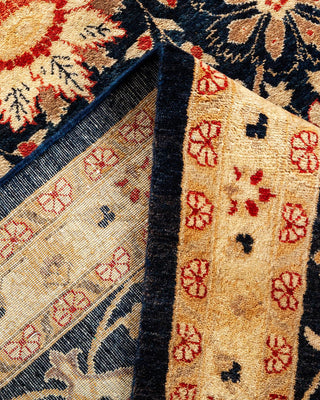 Traditional Mogul Blue Wool Area Rug 8' 1" x 10' 5" - Solo Rugs