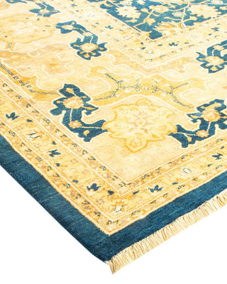 Traditional Mogul Blue Wool Area Rug 8' 6" x 10' 6" - Solo Rugs