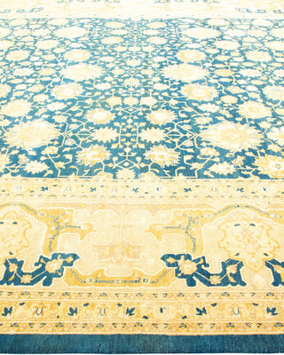 Traditional Mogul Blue Wool Area Rug 8' 6" x 10' 6" - Solo Rugs