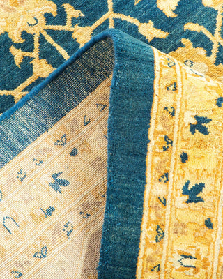 Traditional Mogul Blue Wool Area Rug 8' 6" x 10' 6" - Solo Rugs