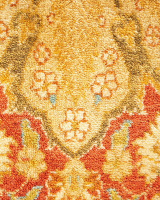 Traditional Mogul Yellow Wool Area Rug 6' 2" x 9' 3" - Solo Rugs