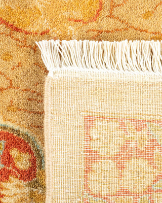Traditional Mogul Yellow Wool Area Rug 6' 2" x 9' 3" - Solo Rugs