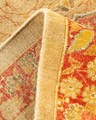 Traditional Mogul Yellow Wool Area Rug 6' 2" x 9' 3" - Solo Rugs