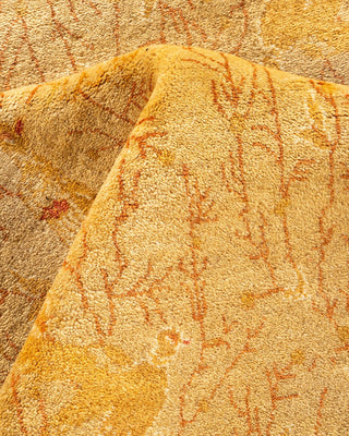 Traditional Mogul Yellow Wool Area Rug 6' 2" x 9' 3" - Solo Rugs