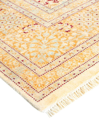 Traditional Mogul Ivory Wool Area Rug 6' 0" x 12' 4" - Solo Rugs