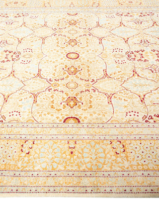 Traditional Mogul Ivory Wool Area Rug 6' 0" x 12' 4" - Solo Rugs