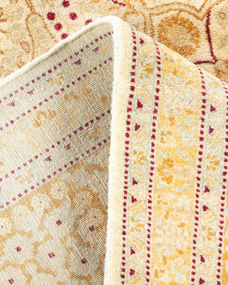 Traditional Mogul Ivory Wool Area Rug 6' 0" x 12' 4" - Solo Rugs