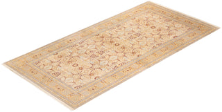 Traditional Mogul Ivory Wool Area Rug 6' 0" x 12' 4" - Solo Rugs