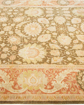 Traditional Mogul Green Wool Area Rug 6' 3" x 8' 8" - Solo Rugs